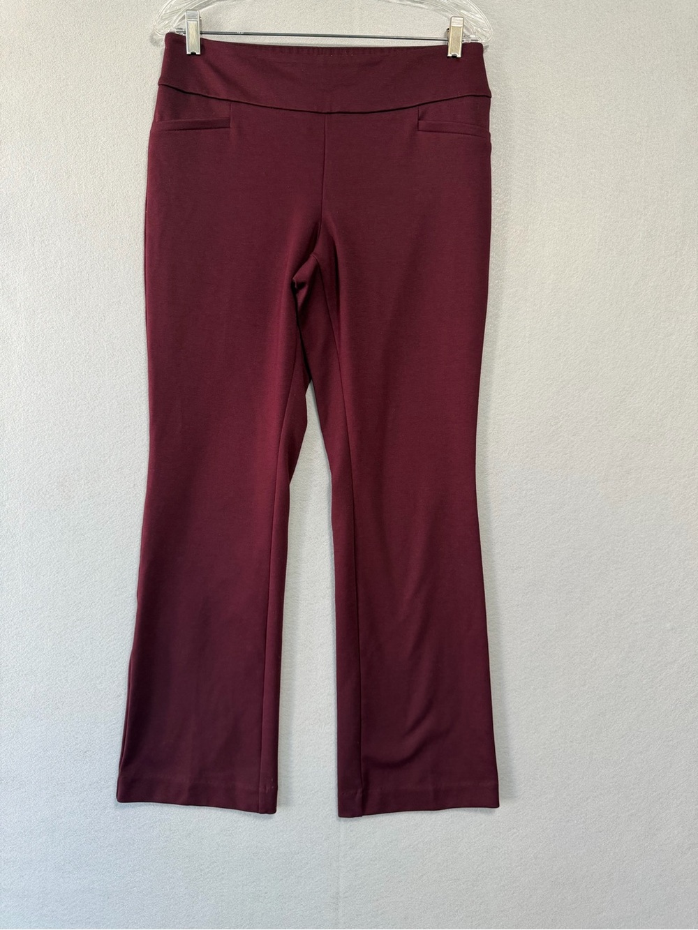 7th Avenue Design Studio Pants Mid Rise M Petite Women’s Burgundy Bootcut Leg